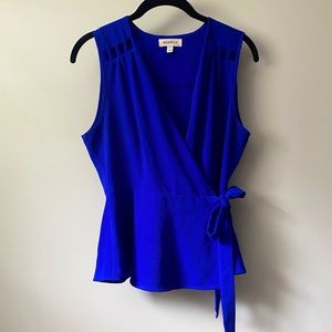 Monteau Cobalt Blue Peplum Top Size M